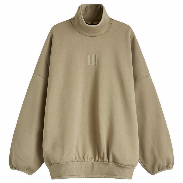 Photo: Adidas x FOG Men's Adidas x Fear Of God Athletics Fleece Mock Sweatshirt in Clay