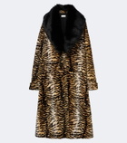 Nour Hammour Nina tiger-print shearling coat