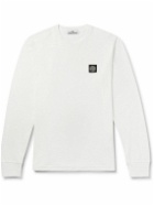 Stone Island - Logo-Appliquéd Garment-Dyed Cotton-Jersey T-Shirt - White
