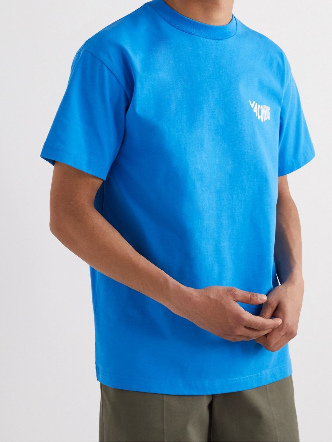 Jacquemus - Vague Logo-Print Cotton-Jersey T-Shirt - Blue Jacquemus