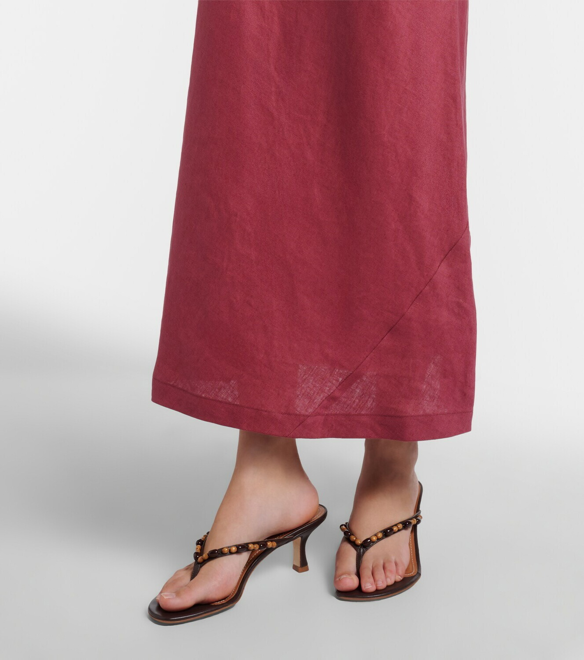 Faithfull Suis asymmetric linen maxi dress