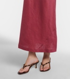 Faithfull Suis asymmetric linen maxi dress