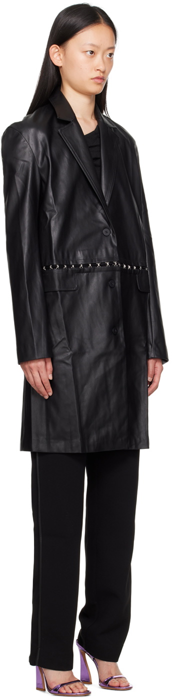 Paris Georgia Black Tailored Faux-Leather Jacket