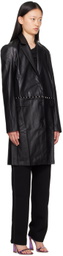 Paris Georgia Black Tailored Faux-Leather Jacket