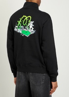 Malbon Grateful Dead Printed Half-zip Cotton Sweatshirt Black