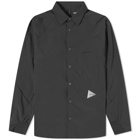 And Wander Men's Fleece Base Overshirt in Black