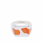 Ellie Mercer Women's Two Piece Ring in Silver/Orange