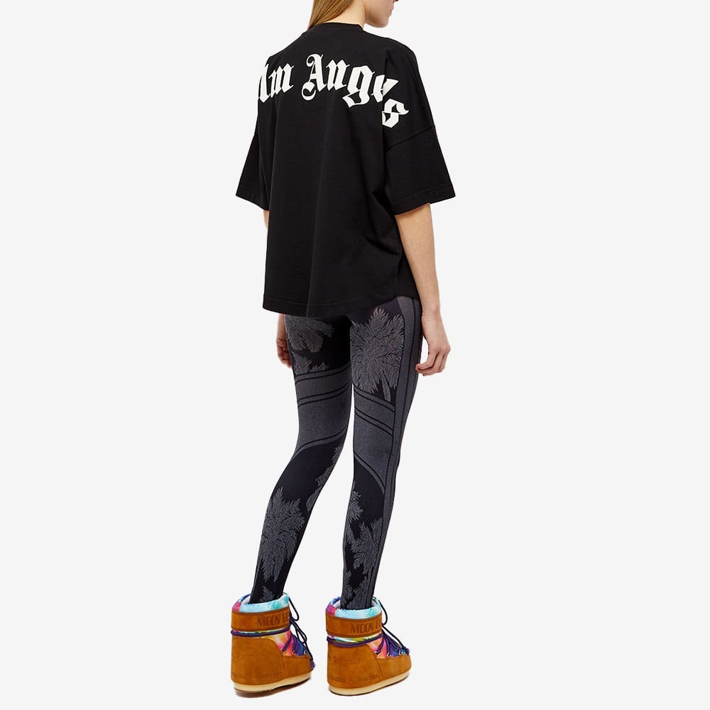Tシャツ・カットソー PALM ANGELS WOMEN Sequins Logo Tape Tee Brown/Black Palm Angels Womens Leopard Bear Cropped T-Shirt Black/Brown