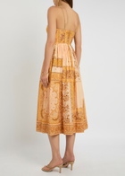 Zimmermann Lucky Corset Printed Cotton Midi Dress Multi Print