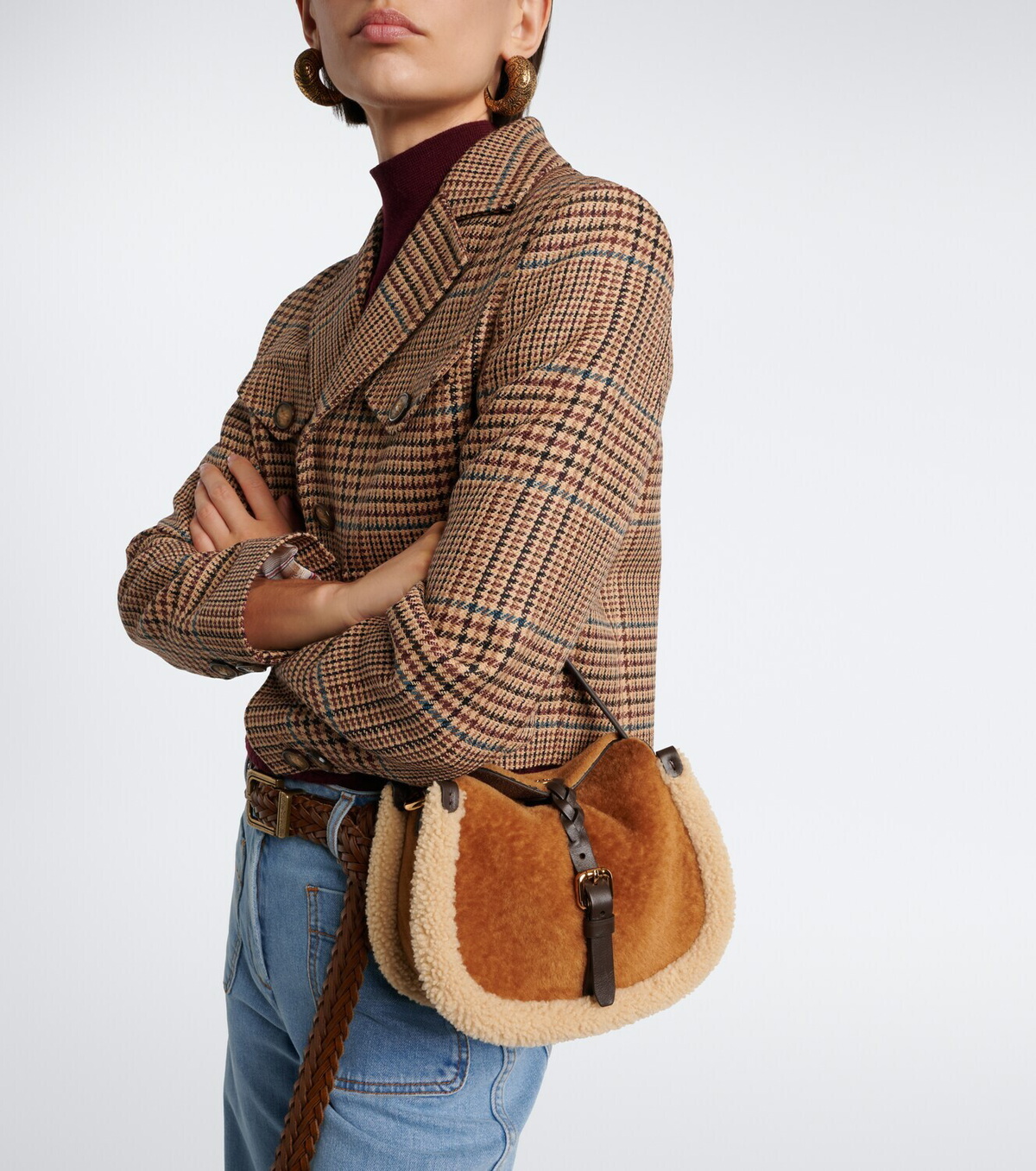 Etro Pony Small shearling top-handle bag