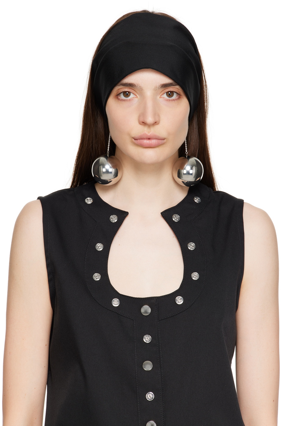 SIMONMILLER Silver Disco Drop Earrings