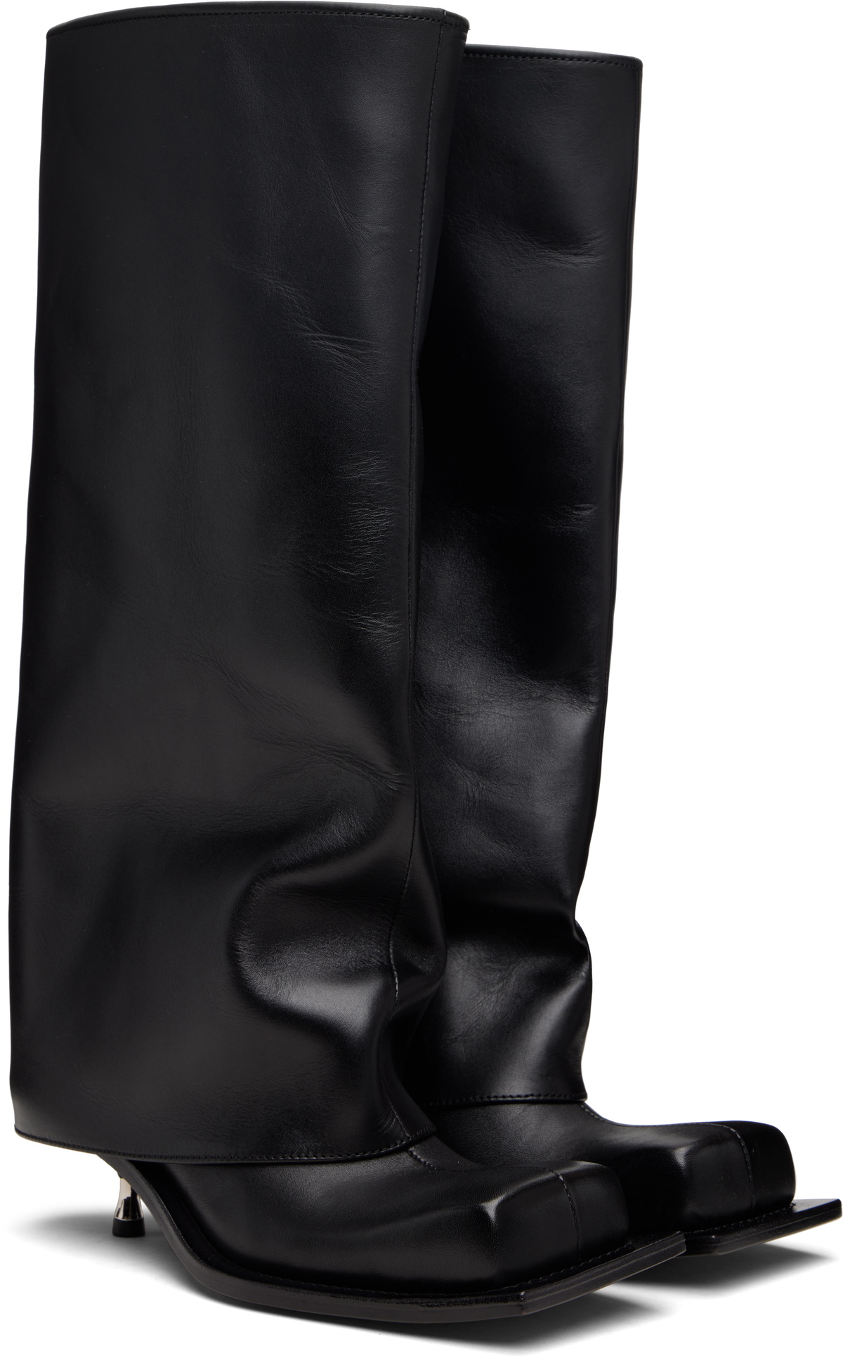 FIDAN NOVRUZOVA Black Tall Iman Kitten Heel Boots