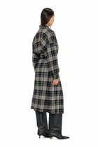 Diesel Midi dress in check flannel with wide belt - Dresses Womens in Multicolor