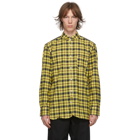 Junya Watanabe Yellow and Black Cotton Check Shirt