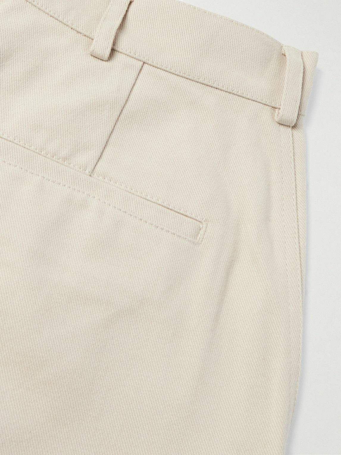 De Bonne Facture - Balloon Straight-Leg Cotton-Drill Trousers - Neutrals