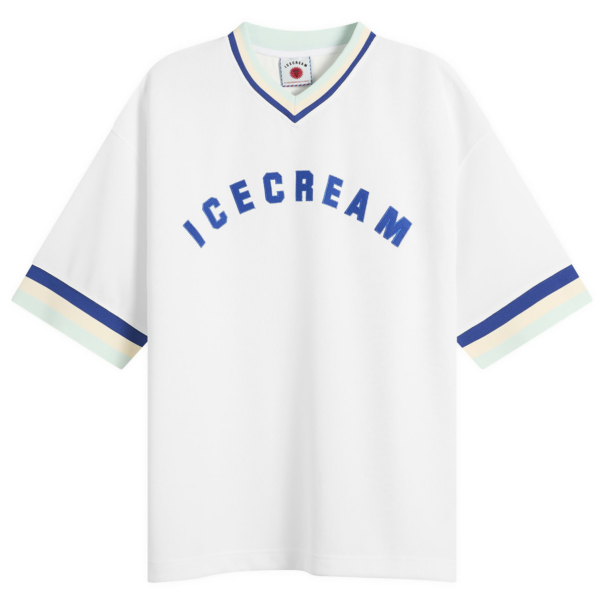 ICECREAM Men's V-Neck Sports Jersey in White
