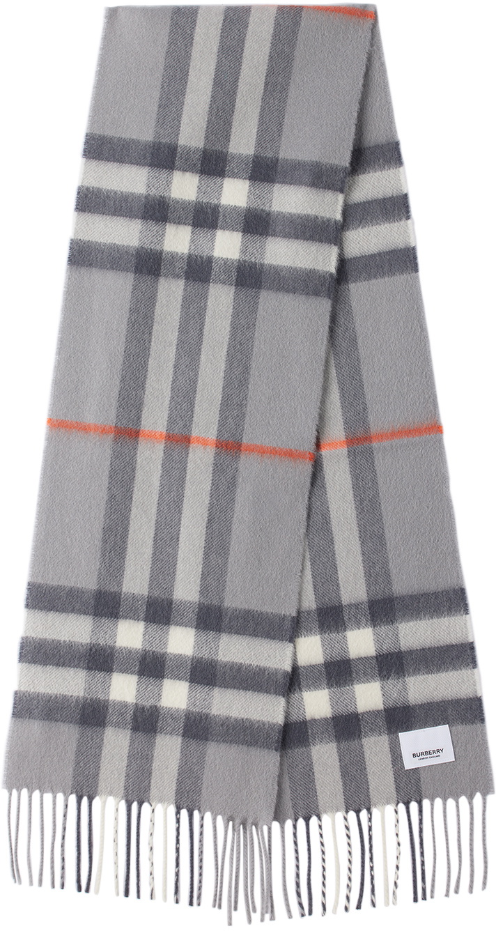 Burberry Kids Gray Check Scarf