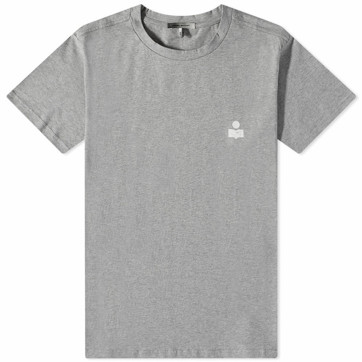 Photo: Isabel Marant Men's Zafferh Small Logo T-Shirt in Ecru/Grey