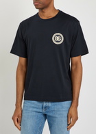 Dolce & Gabbana Logo-appliquéd Cotton T-shirt Navy