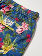 Hartford - Slim-Fit Mid-Length Printed Swim Shorts - Blue