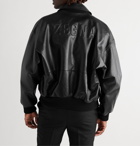 Fear of God for Ermenegildo Zegna - Logo-Embossed Leather Bomber Jacket - Black