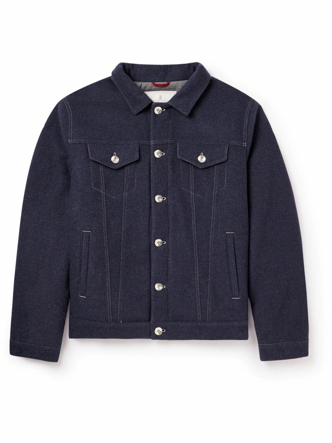 Brunello Cucinelli - Padded Cashmere Trucker Jacket - Blue
