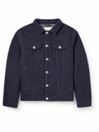 Brunello Cucinelli - Padded Cashmere Trucker Jacket - Blue