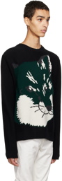 Maison Kitsuné Black Oversize Fox Head Sweater