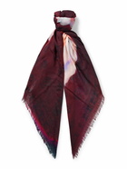 Alexander McQueen - Fringed Printed Modal and Silk-Blend Scarf