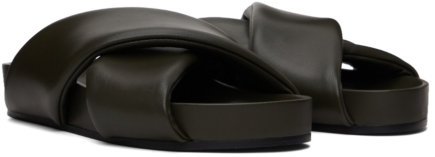 Jil Sander Green Criss-Cross Sandals Jil Sander