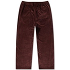 Polar Skate Co. Men's Velour Track Pant in Bordeaux