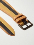 laCalifornienne - Roxy Striped Leather Watch Strap - Black