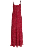 Rabanne Bead-embellished Chiffon Maxi Dress Red