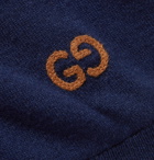 GUCCI - Logo-Embroidered Cashmere Cardigan - Blue