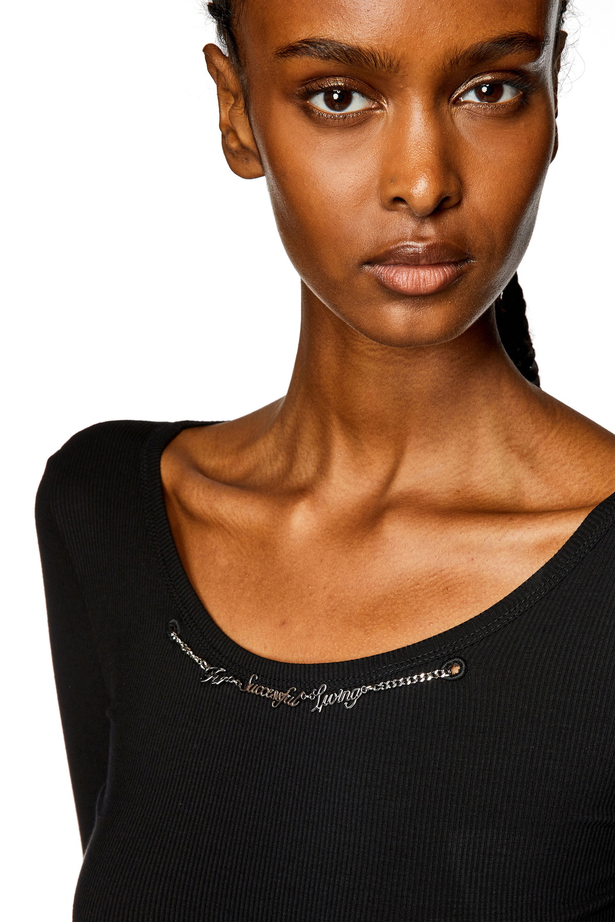 Diesel Short dress with chain necklace - Dresses Womens in Black