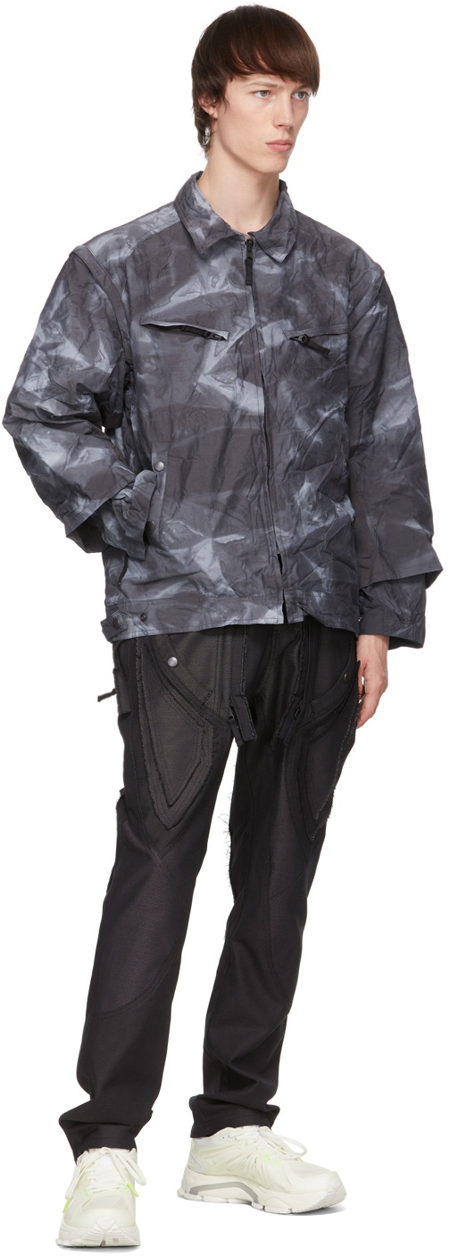 Blackmerle Grey Wrinkle Zip Jacket