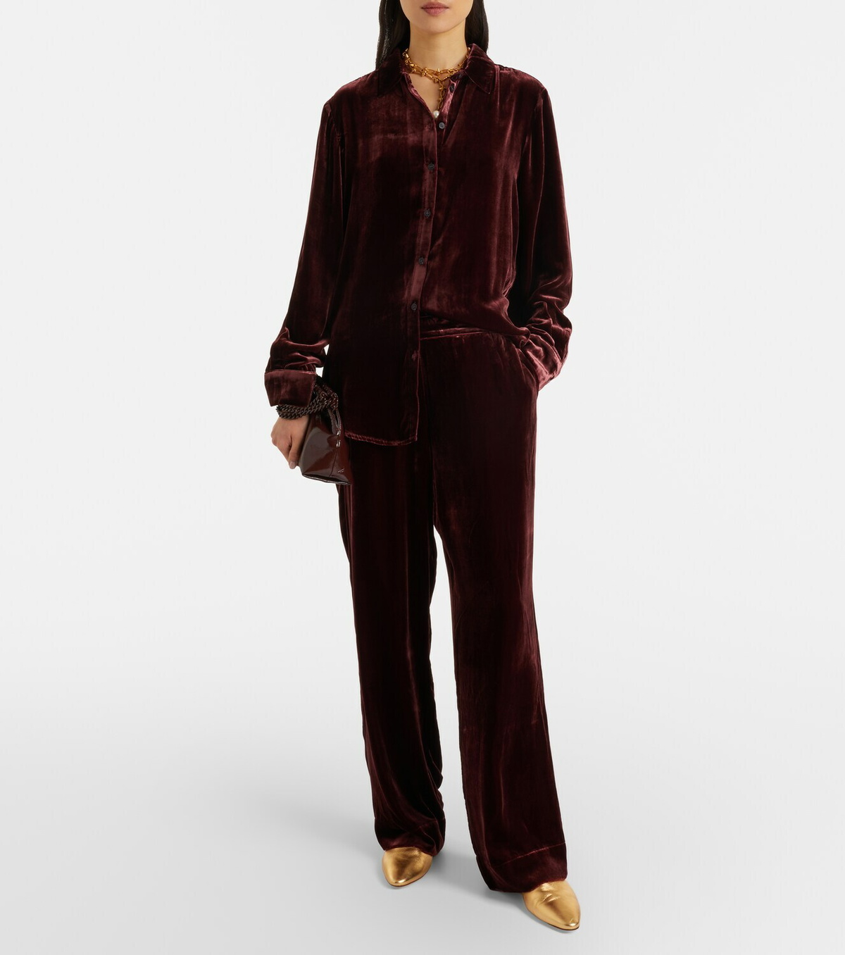 Asceno London velvet shirt