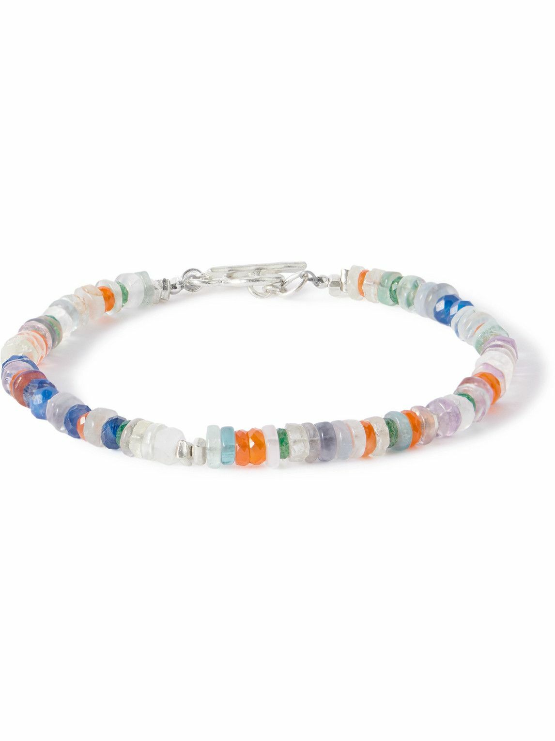 Peyote Bird - Tropical Camo Sterling Silver Multi-Stone Beaded Bracelet