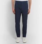 NN07 - Seoul Slim-Fit Stretch-Cotton Seersucker Trousers - Men - Navy