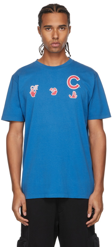 Photo: Off-White Blue MLB Edition Chicago Cubs T-Shirt