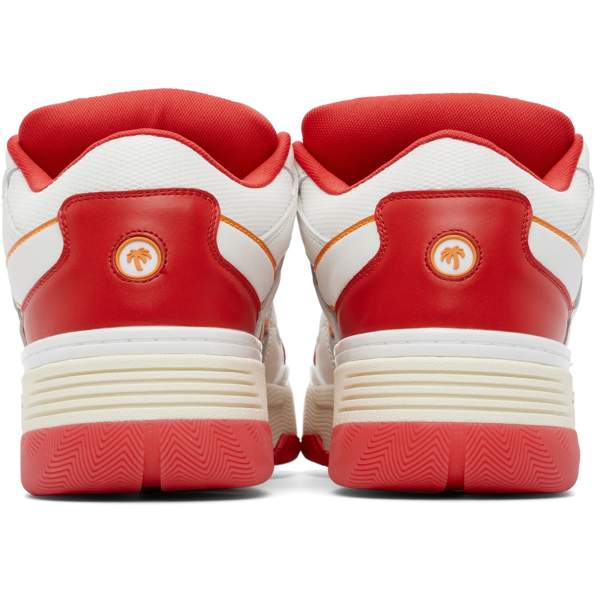 Palm Angels Red & White Palm Skate Sneakers
