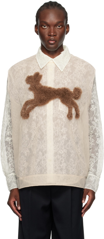 Photo: Simone Rocha Beige Creature Embroidery Tank Top