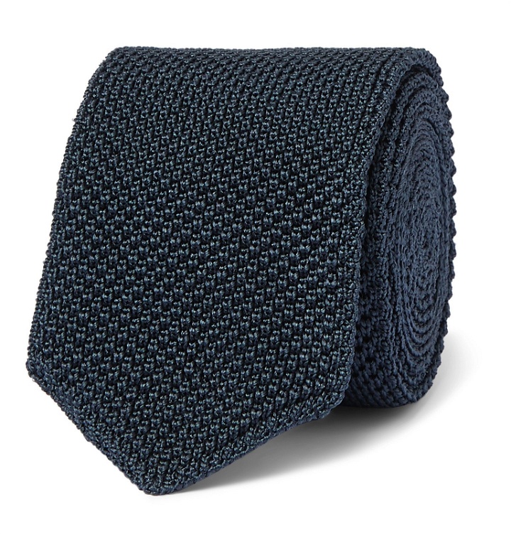 Photo: Ermenegildo Zegna - 6.5cm Knitted Silk Tie - Blue