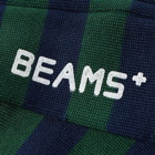 Beams Plus Men's Rib Stripe Sock in Green