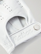 Malbon Golf - Perforated Leather Golf Glove - White
