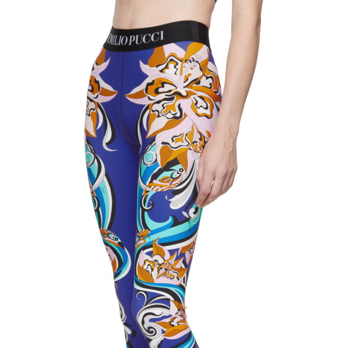 Emilio Pucci Multicolor Vortici Velvet Leggings Emilio Pucci