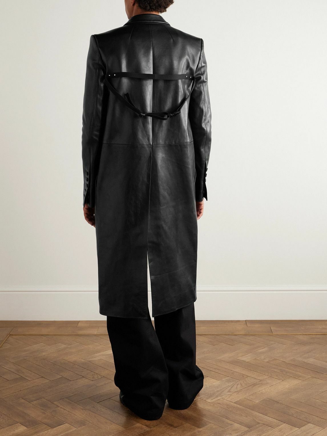 Rick Owens - Concordian Slim-Fit Leather Coat - Black