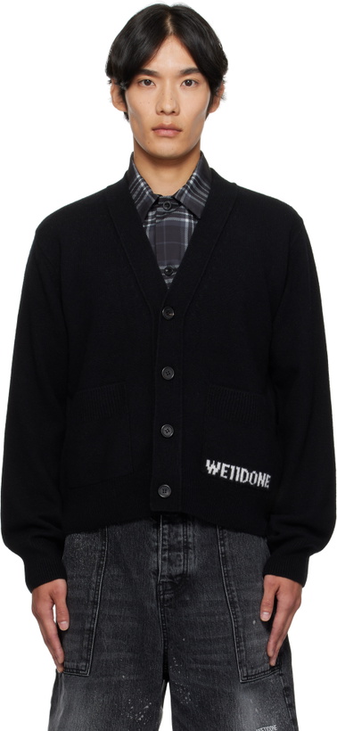 Photo: We11done Black Pocket Logo Knit Cardigan