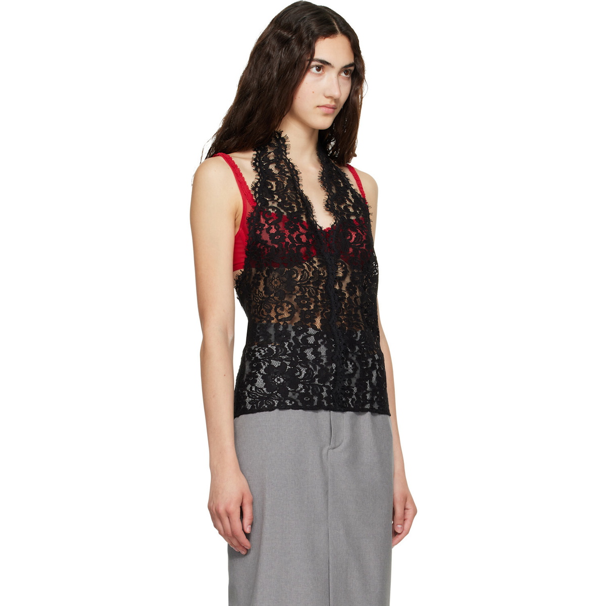 Stella McCartney Black Halterneck Lace Top
