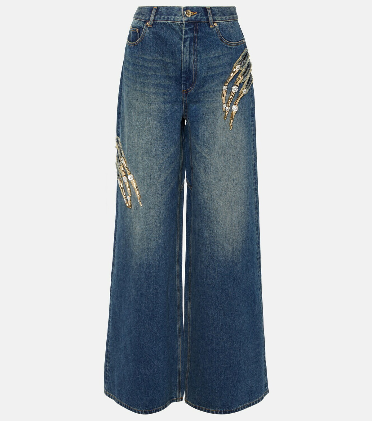 Cut-Out Embroidered Jeans, Shop Now